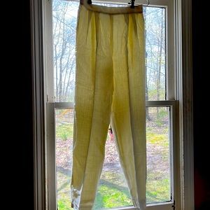 David Brooks very pale yellow or very light cream pants